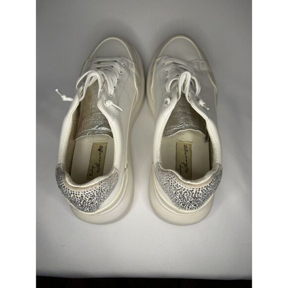 VINTAGE‎ HAVANA Women's Angela Platform Rhinestone Sneakers White 11 - Picture 5 of 9